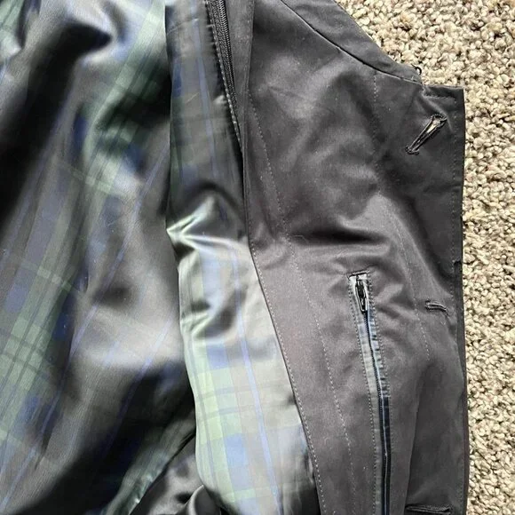 Ralph Ralph Lauren Black Navy Blue Trench Coat Size 52 Quiet Luxury Water Resist - Picture 3 of 8